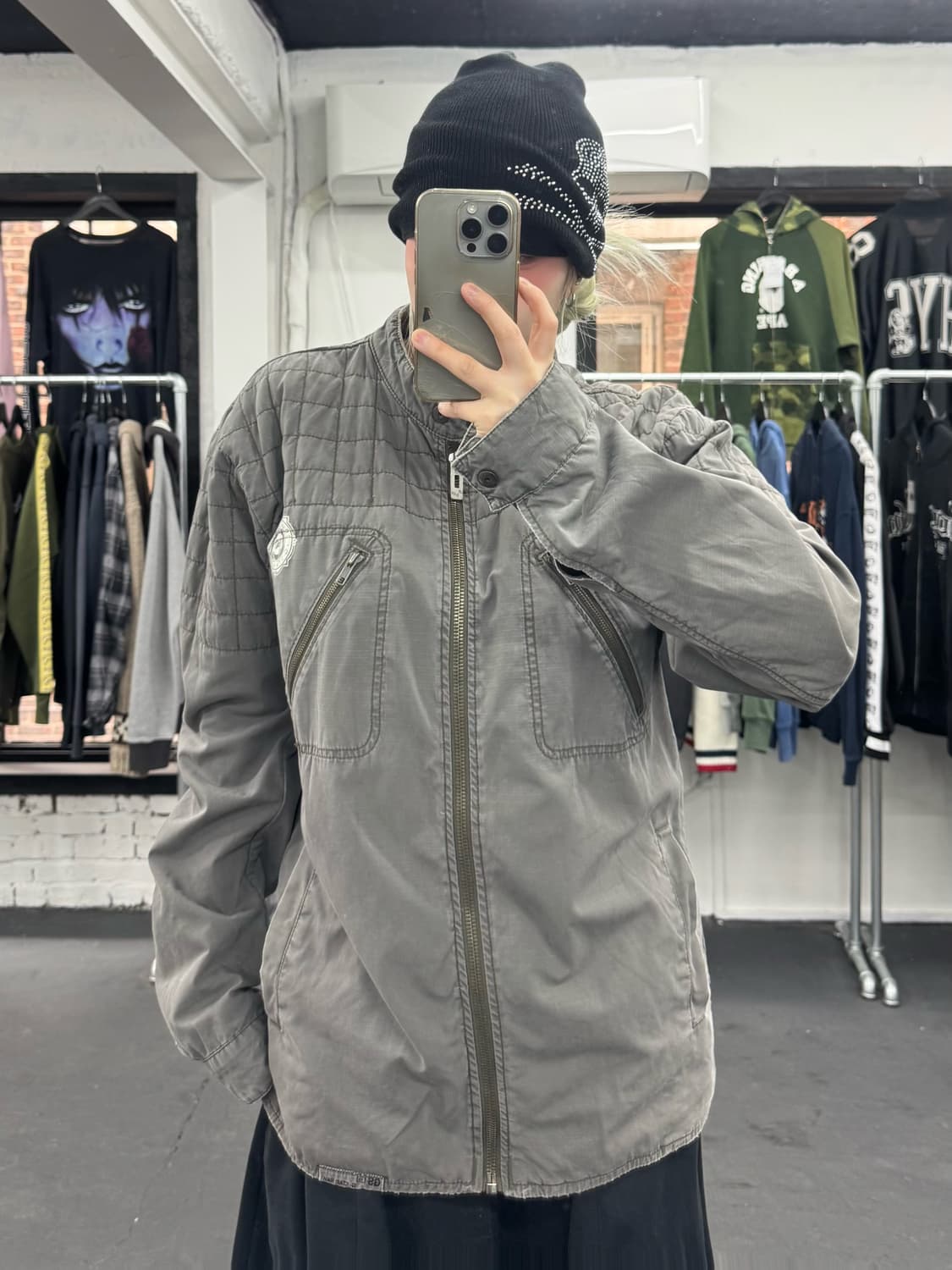 지스타 넥버튼 바이커 자켓 상품이미지6