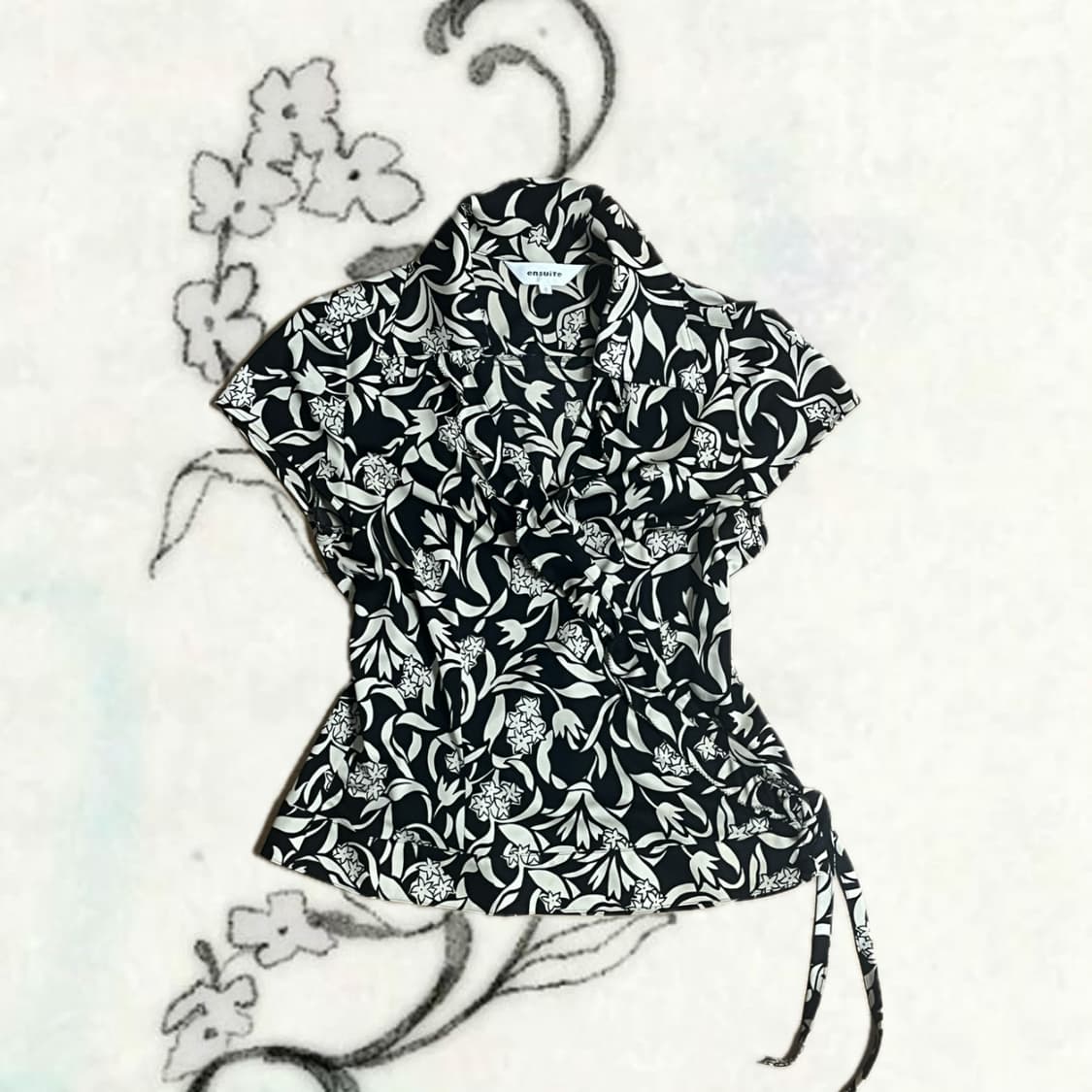 •Japanese vintage• 오리엔탈 반팔 블라우스 상품이미지1