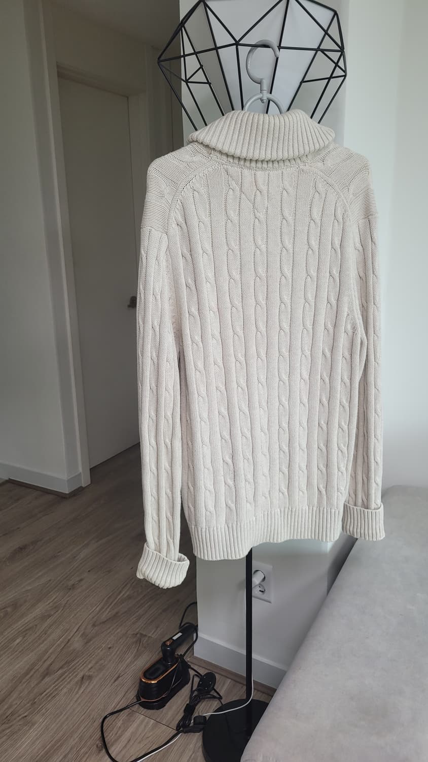 타미힐피거 립 케이블 숄넥 버튼 가디건-M사이즈 상품이미지7