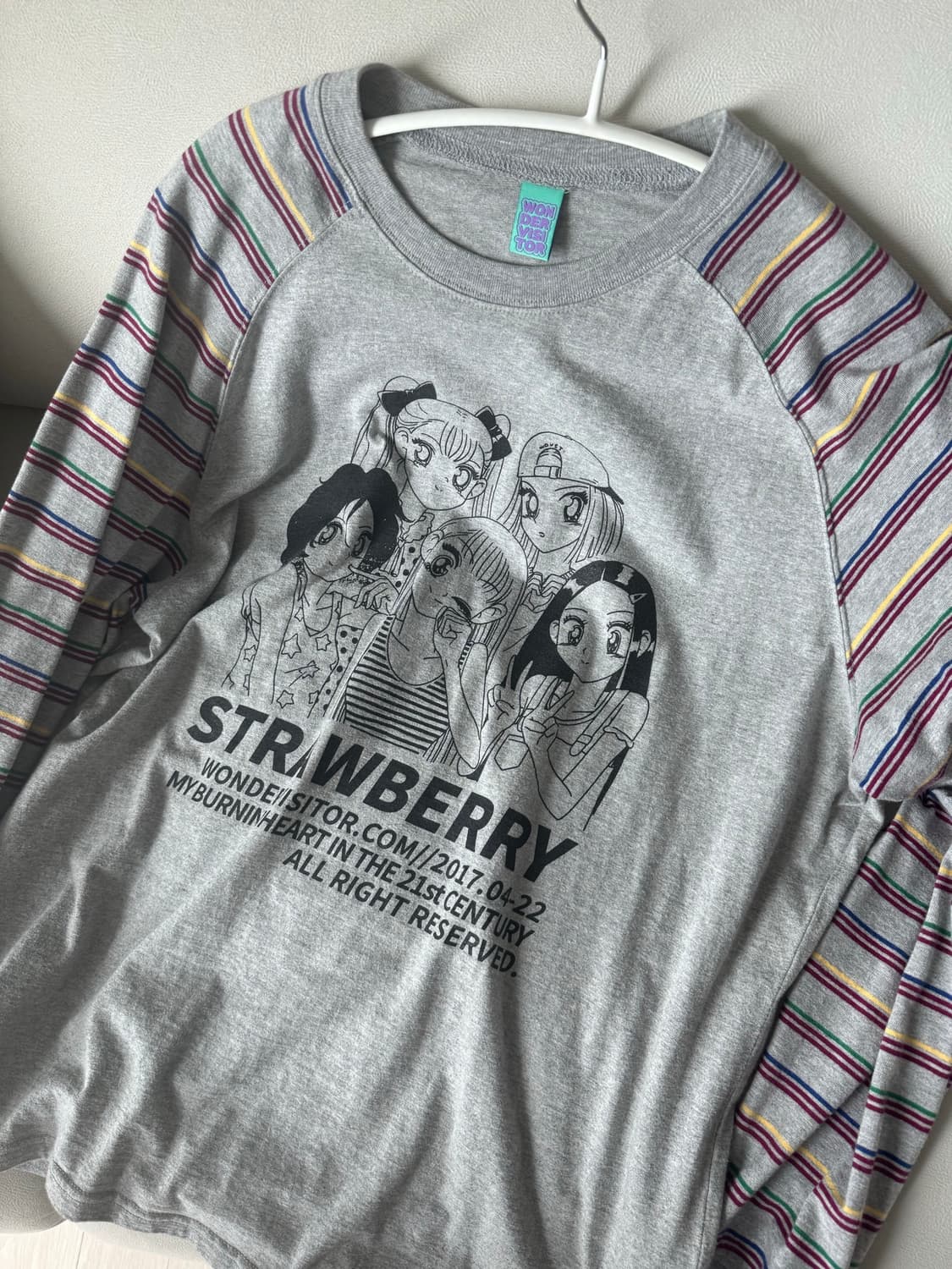 원더비지터 Girls-PEN Raglan LS-T Melange grey 상품이미지1