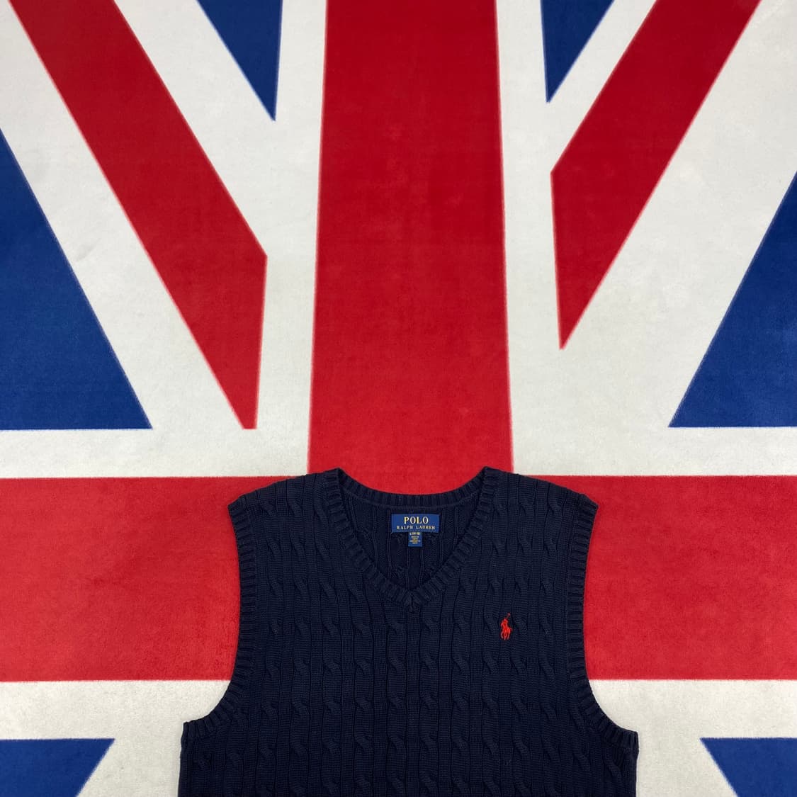 폴로 니트 베스트 실측S  상품이미지2