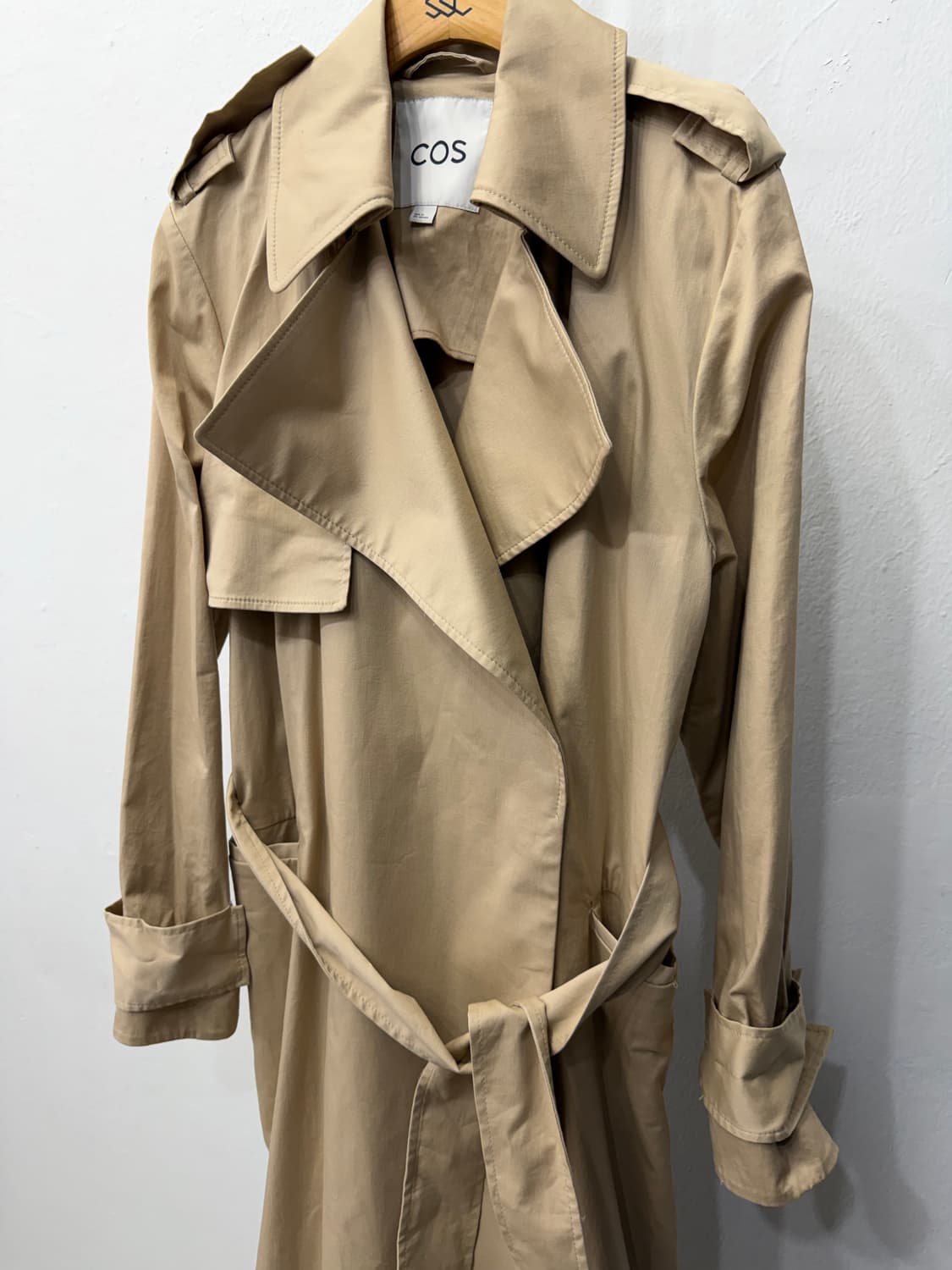 정품) COS 코스 신형 베이지 루즈핏 트렌치 코트 34 상품이미지3