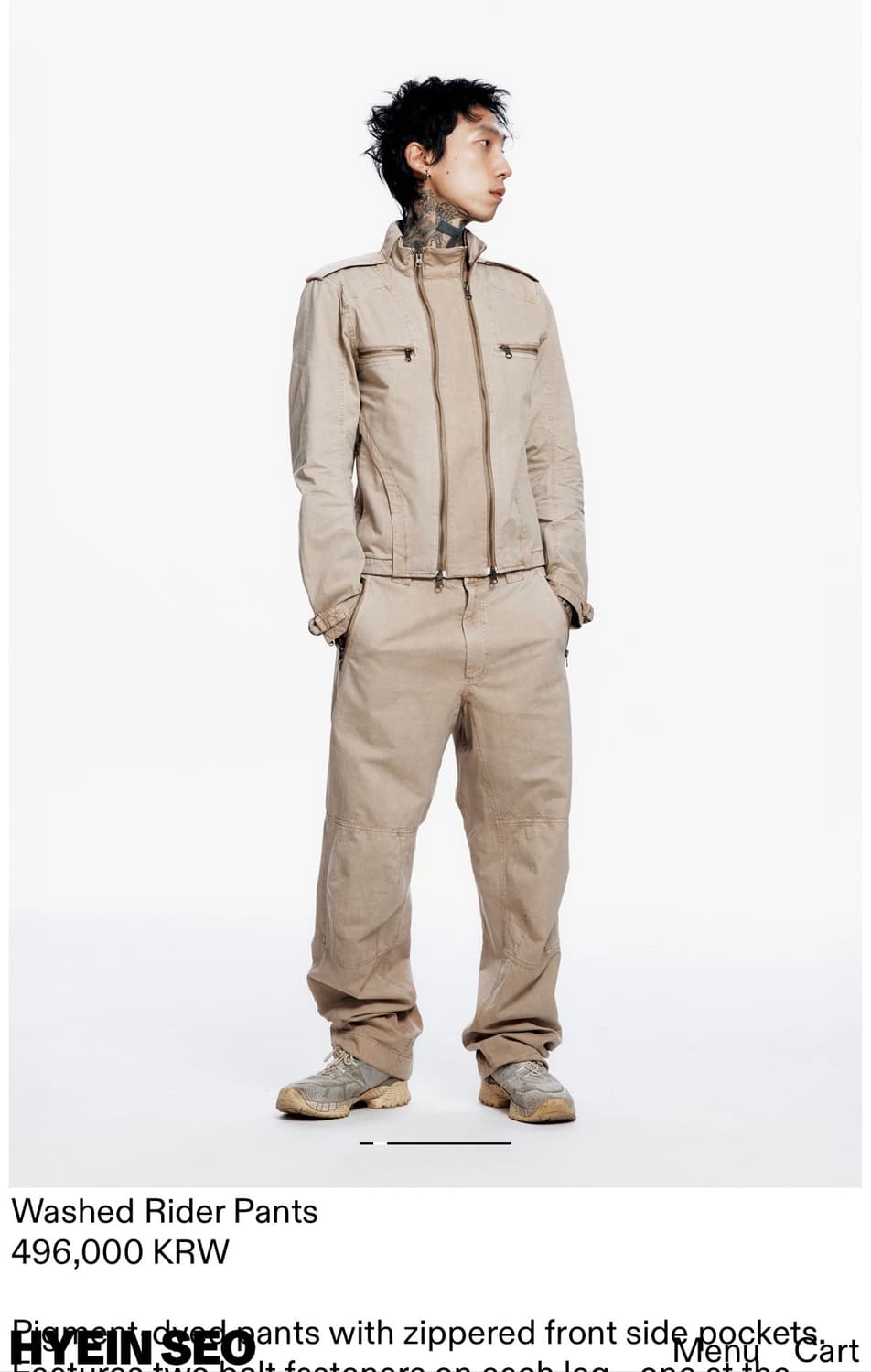 HYEIN SEO 혜인서 워싱 라이더 팬츠 상품이미지2