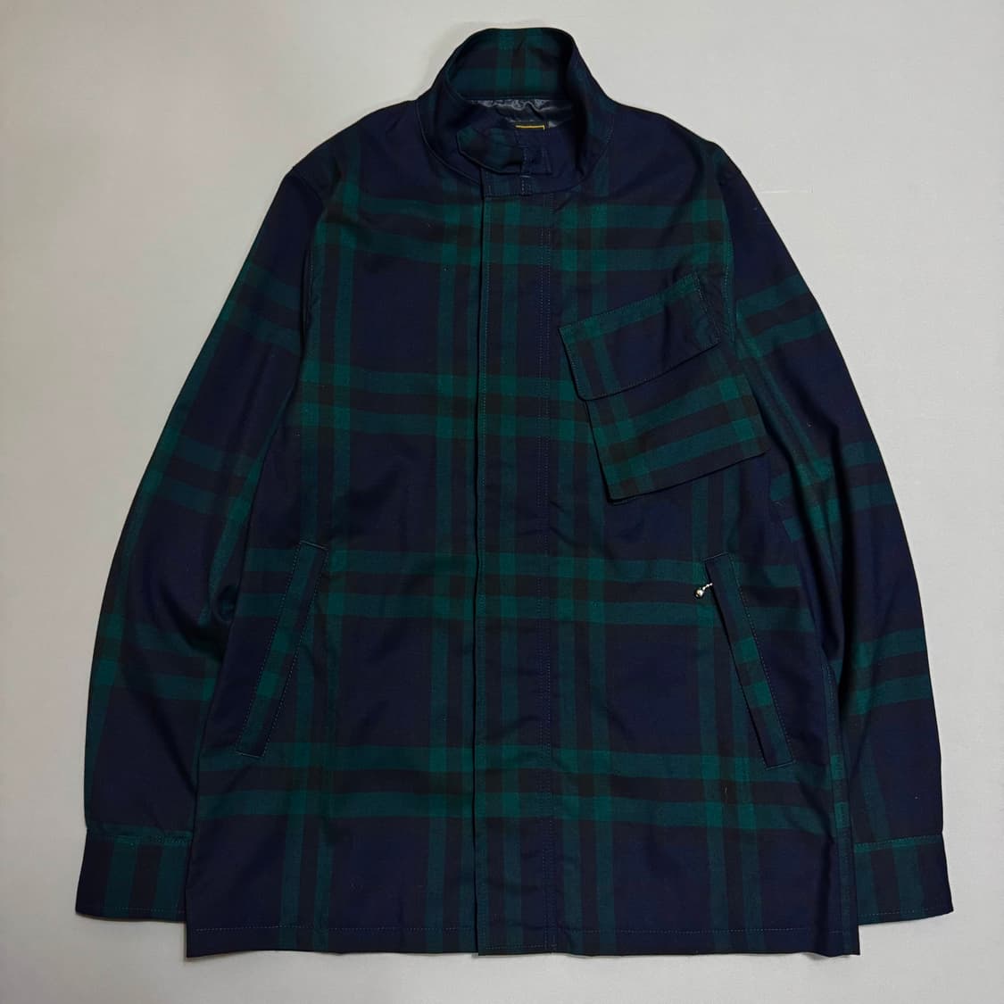 히스테릭글래머 네이비 그린 믹스컬러 체크 패턴 집업 하프 코트 자켓 상품이미지9