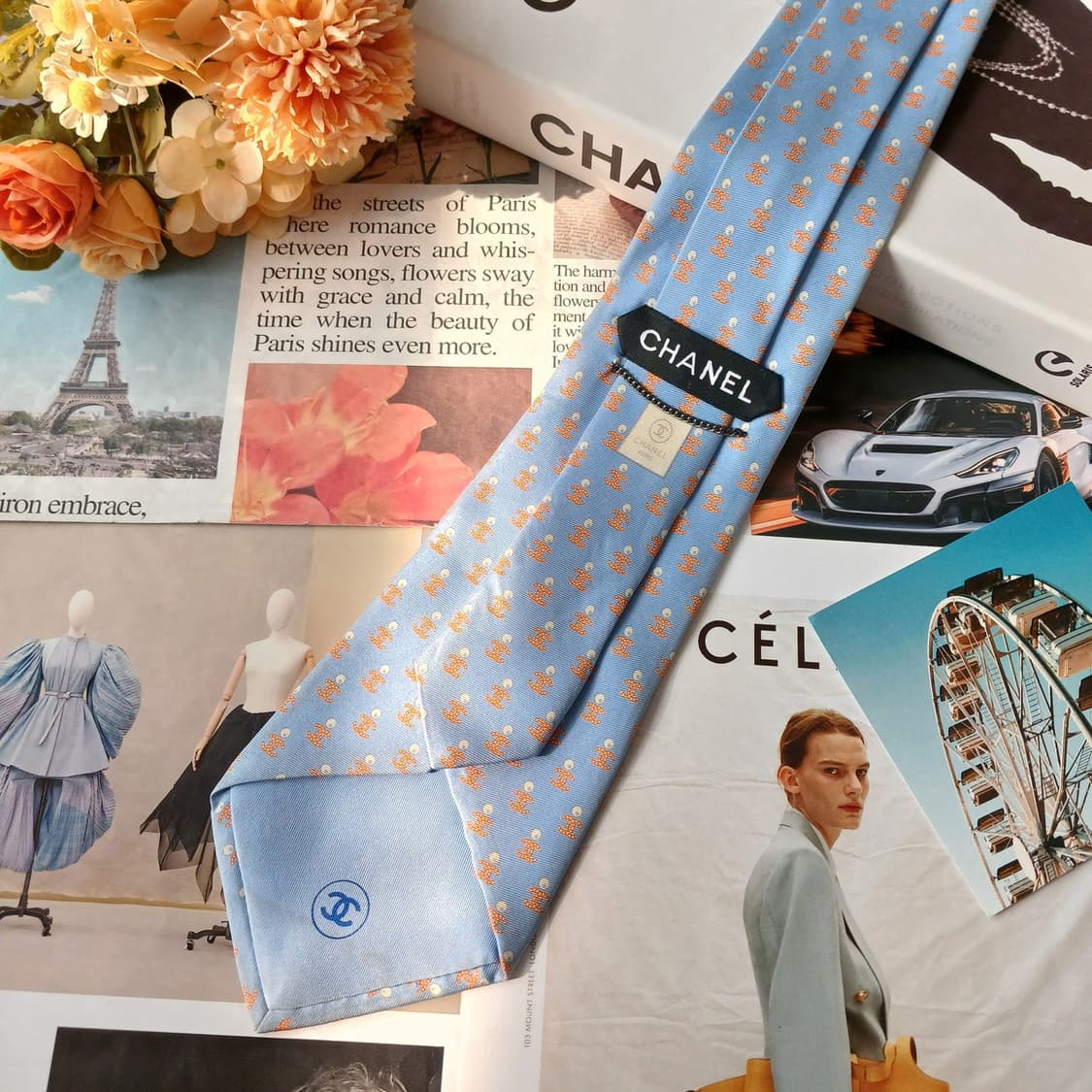 샤넬 실크 올오버 로고 넥타이 10.2cm B-등급 A19540
 상품이미지3