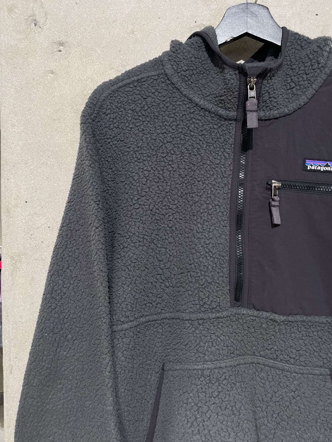 파타고니아 그레이 레트로 파일 플리스 후디 아노락 상품이미지2