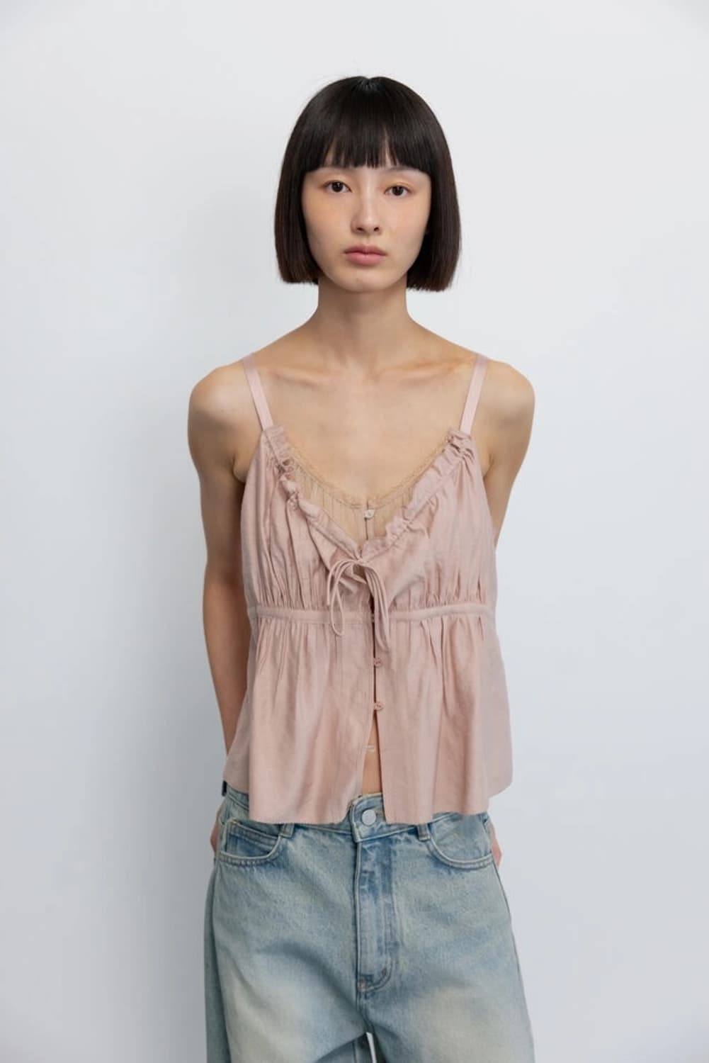 GBH - DOUBLE LACE TOP / DUSTY PINK 상품이미지1