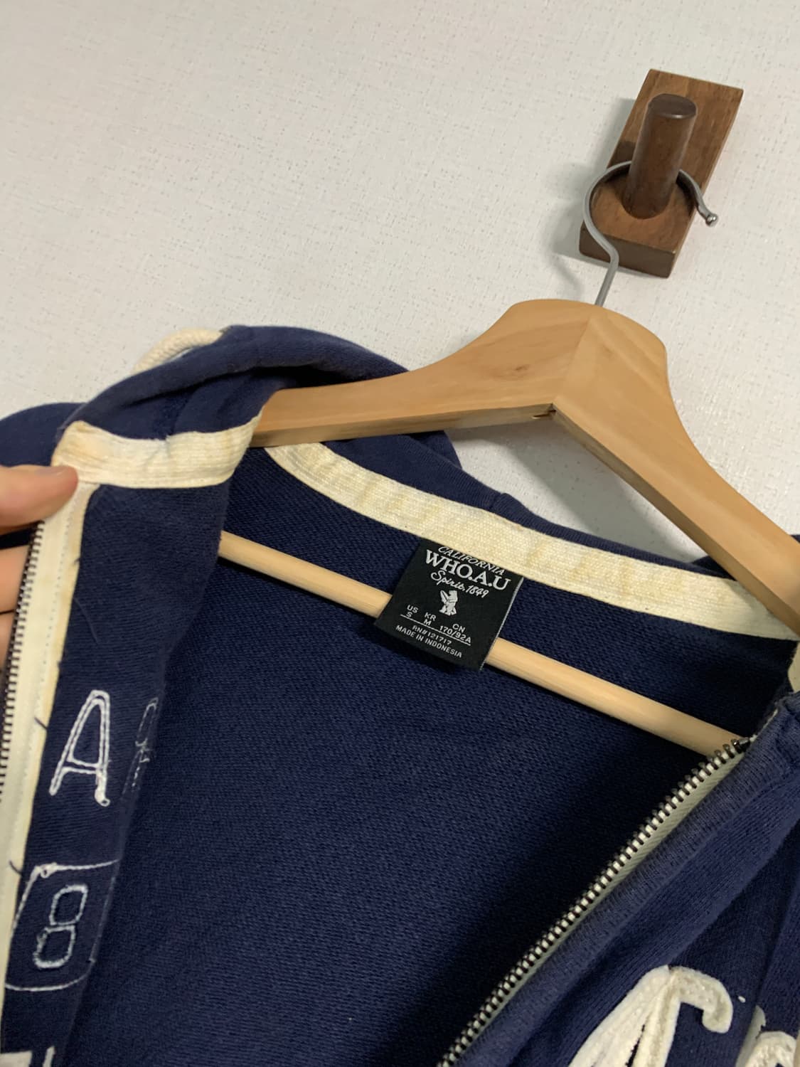 후아유 네이비 후드집업 M 상품이미지5