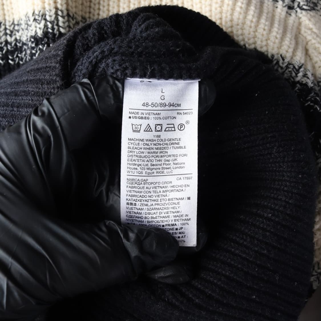 GAP 스트라이프 라운드넥 코튼 니트 L 상품이미지6