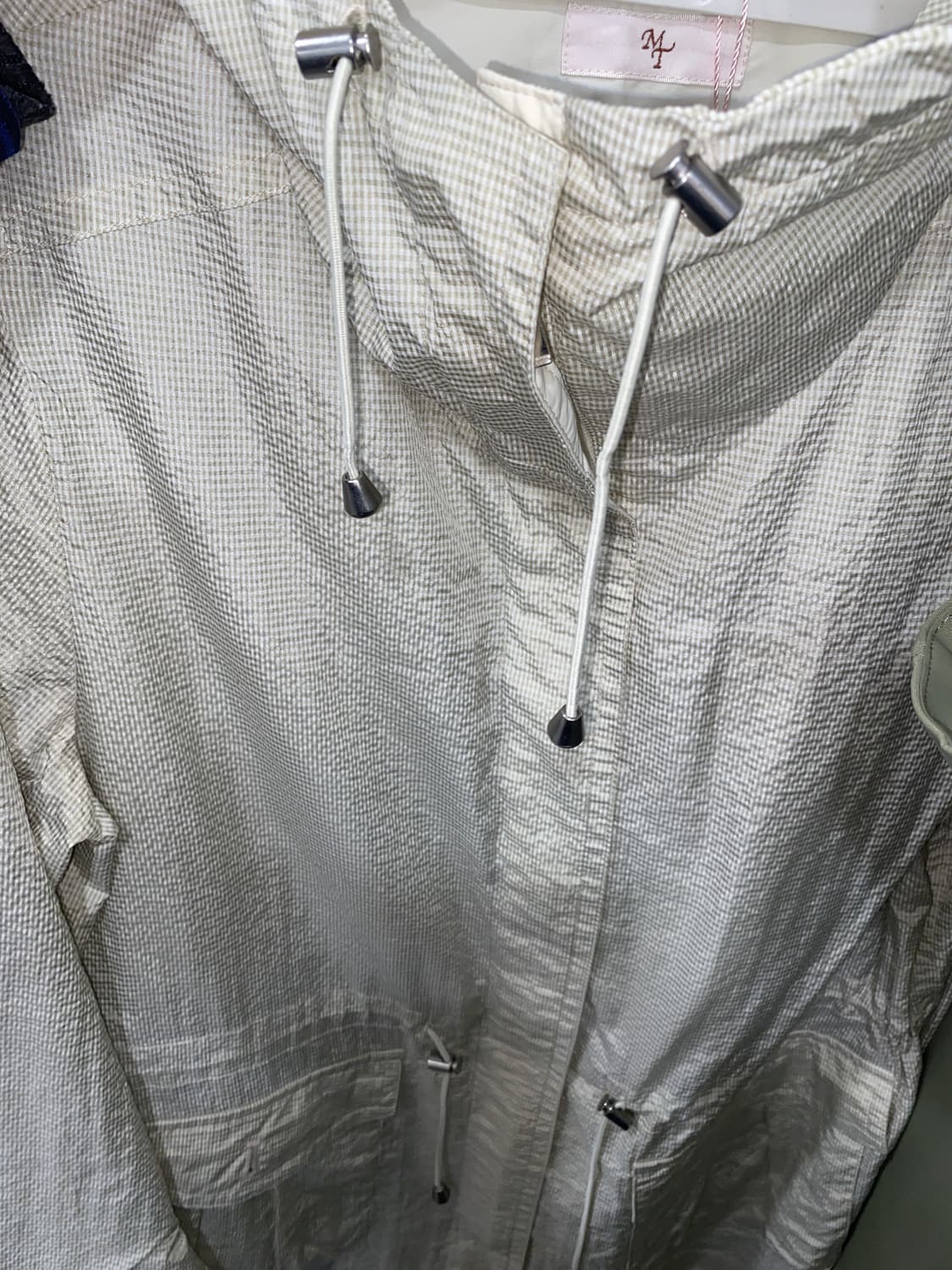 일본빈티지 잔체크 아이보리베이지 바람막이 상품이미지3