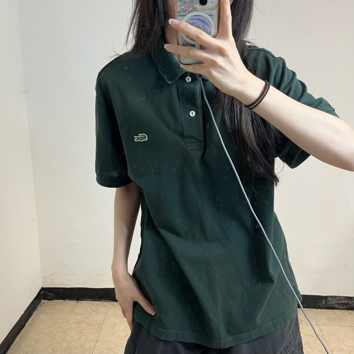 Lacoste green collar t-shirt 상품이미지3