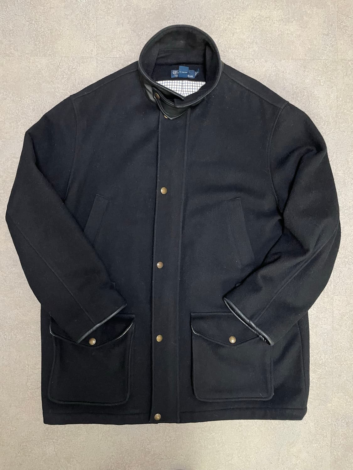 빈티지 폴로 랄프로렌 레더 트림 비조 발마칸 울 코트 상품이미지1