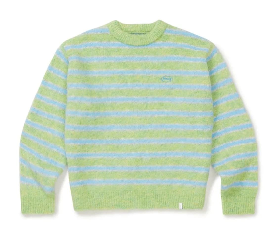 mmlg 87mm 스트라이프 니트 그린 연두 하늘 상품이미지2