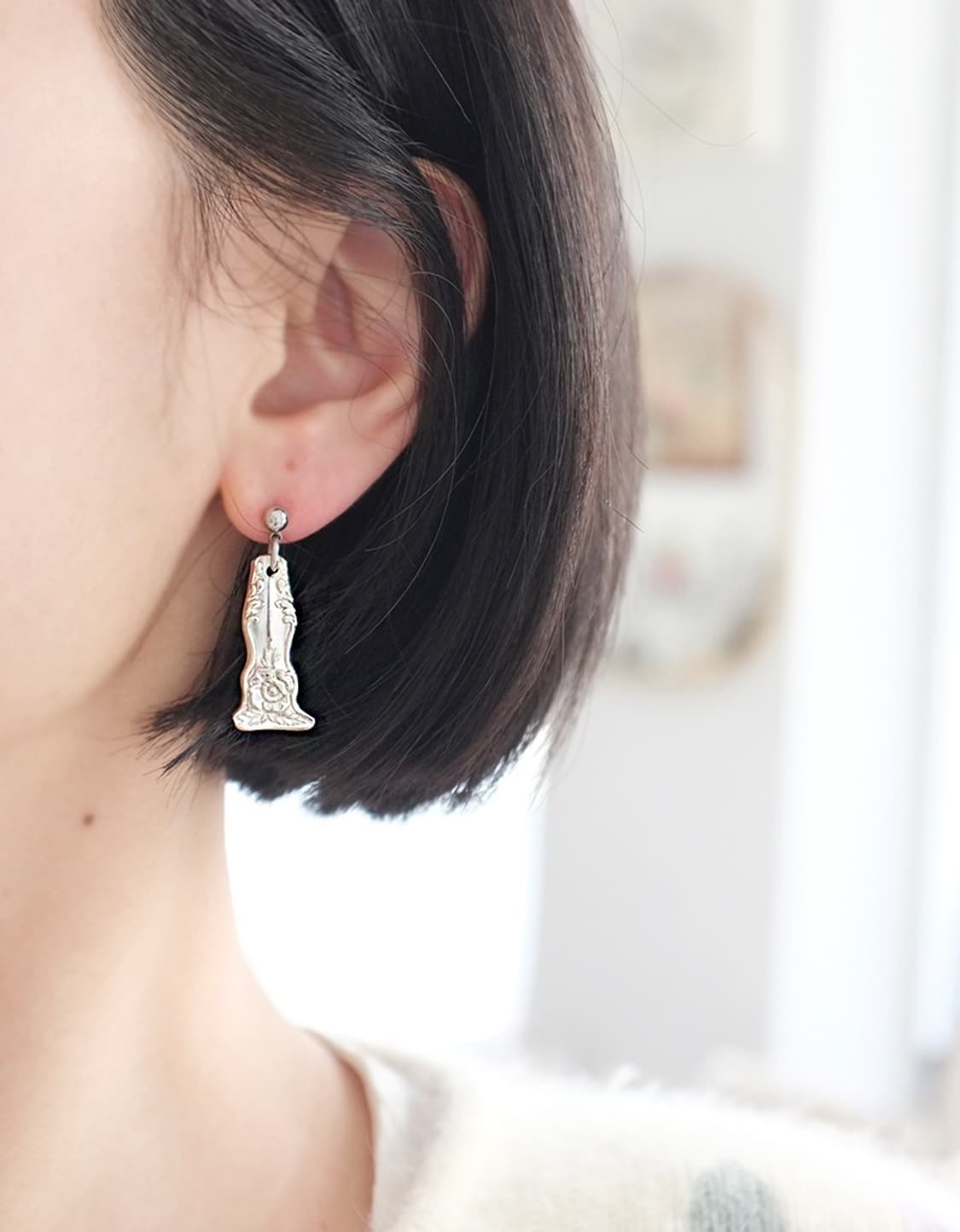 빈티지 커트러리로 만든 빈티지 스푼귀걸이 빈티지귀걸이 상품이미지1