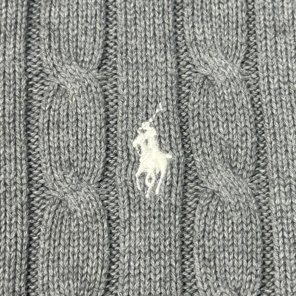 (M) 폴로 랄프로렌 QR라벨 여성 케이블 니트 그레이 상품이미지3