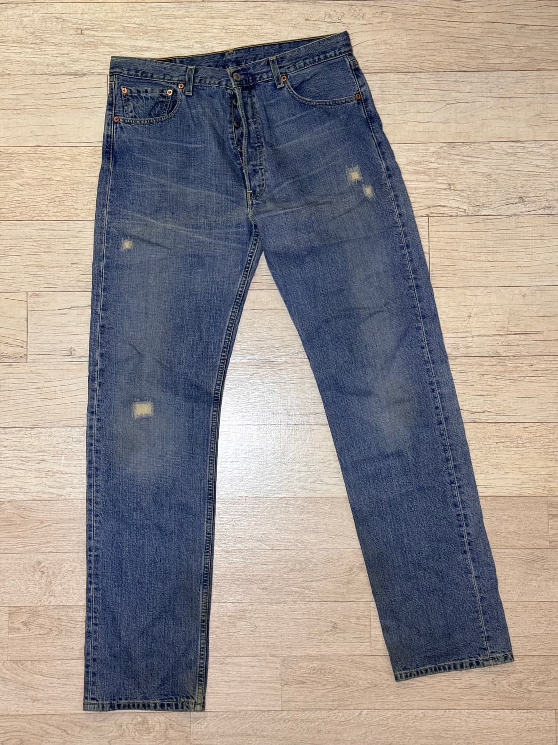 (33-34)유럽 리바이스 501 워싱 데님 lvc 데미지패치 상품이미지2