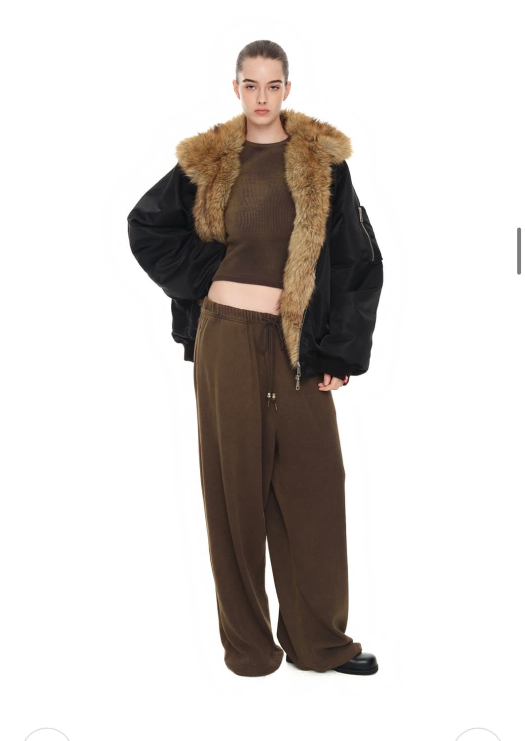 투머치택스 웨스턴 비즈 와플 팬츠 워시드 브라운 상품이미지4