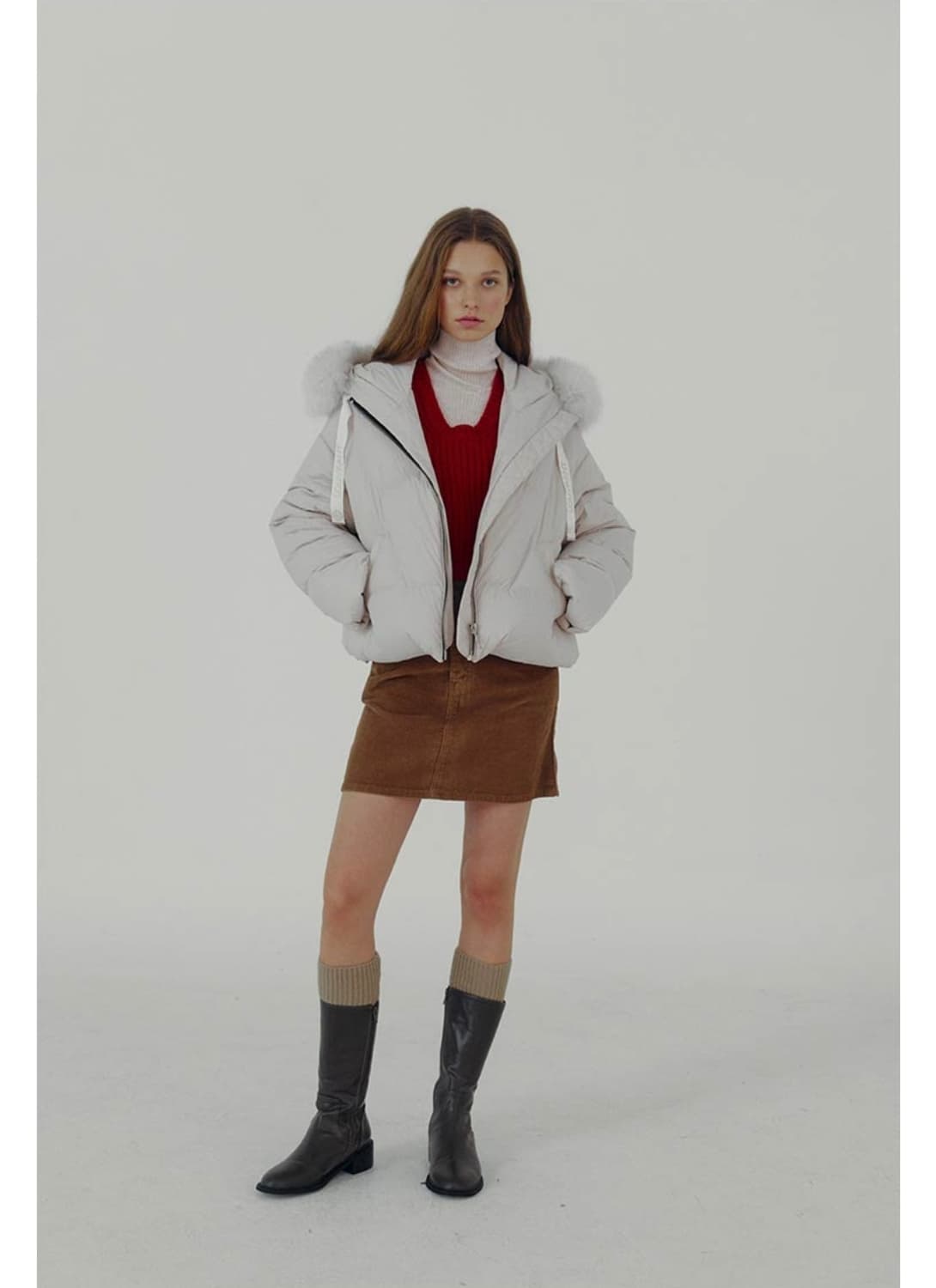 온앤온 사가폭스퍼 구스패딩 블랙패딩 후드숏패딩 상품이미지6