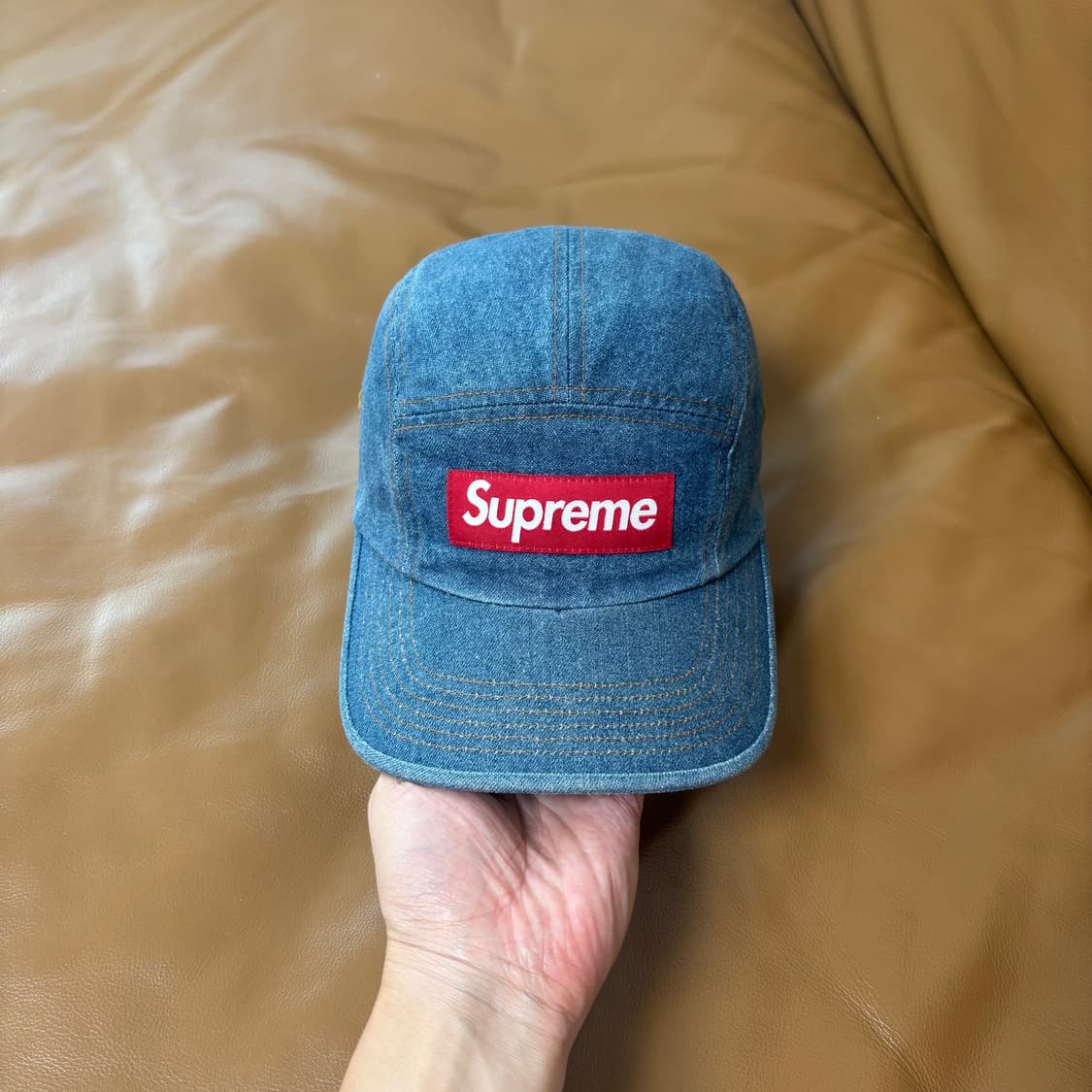 Supreme 슈프림 22fw 워시드 데님 캠프캡 모자 (Denim) 상품이미지3