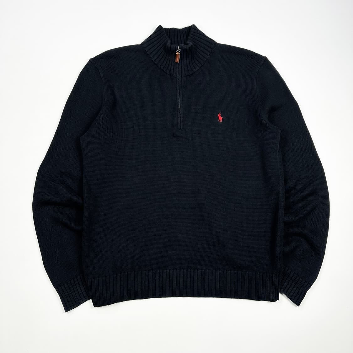 폴로 랄프로렌 클래식 반집업 니트 블랙 M 상품이미지1