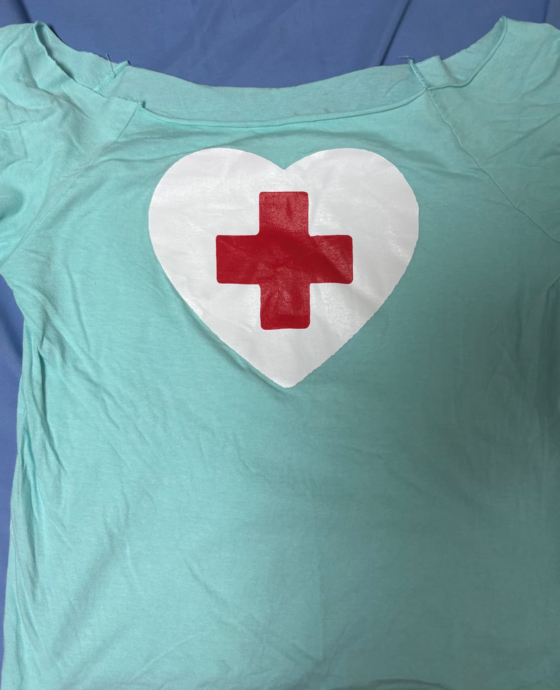 샵페어리 Cherish heart cut off t-shirt 민트 상품이미지2