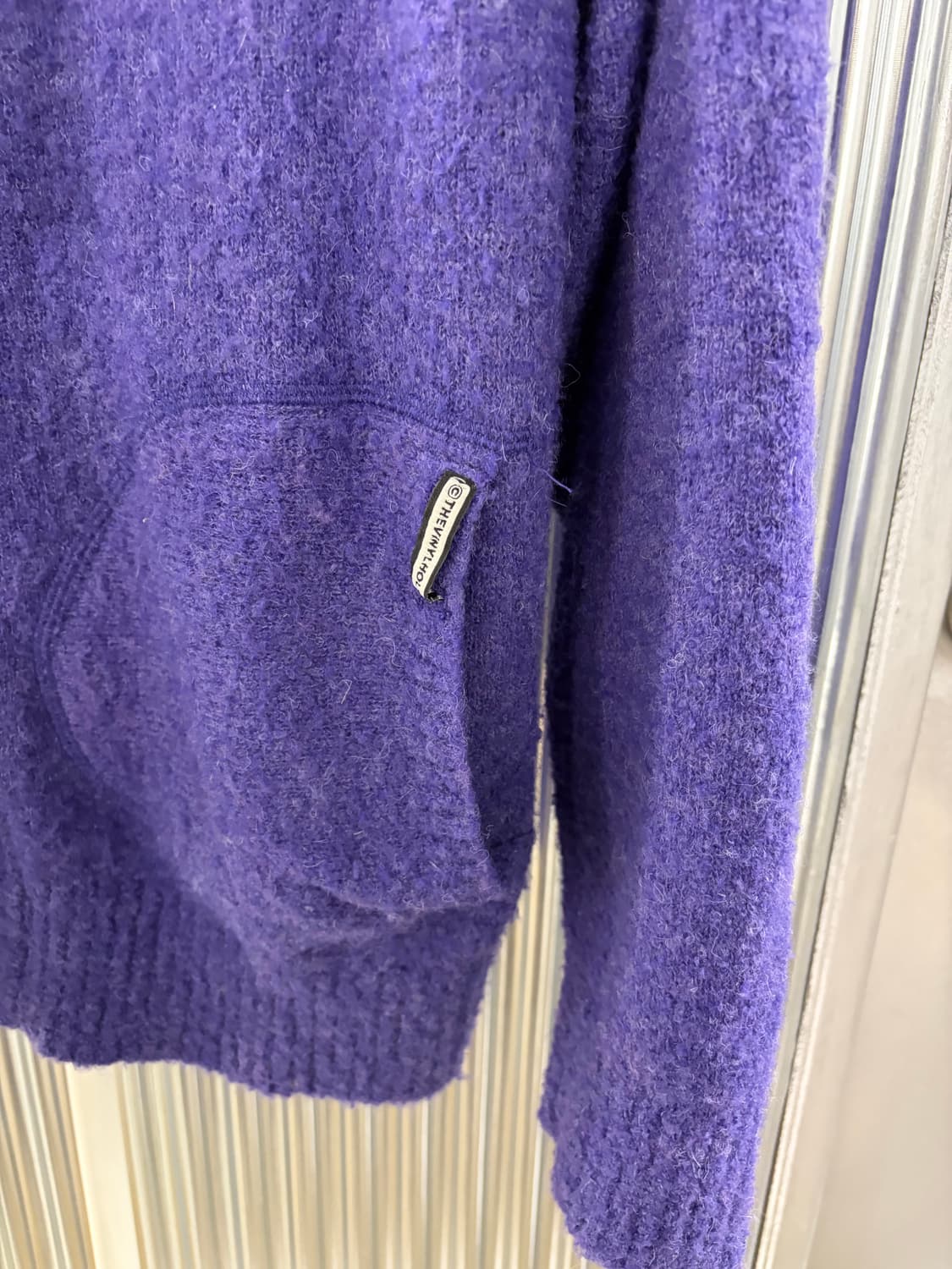 Thevinylhouse knit zipup purple S 상품이미지4