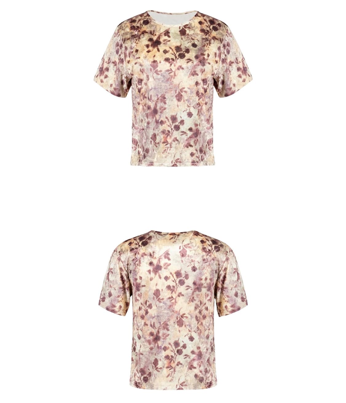 VELVET HALF-SLEEVE TOP (PLUM) 상품이미지1