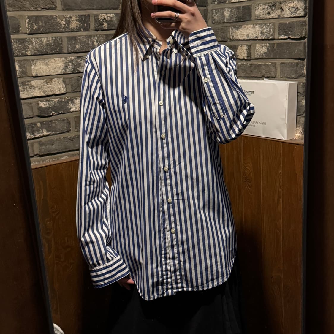 S) 폴로 랄프로렌 클래식핏 스트라이프 포플린 셔츠 상품이미지8