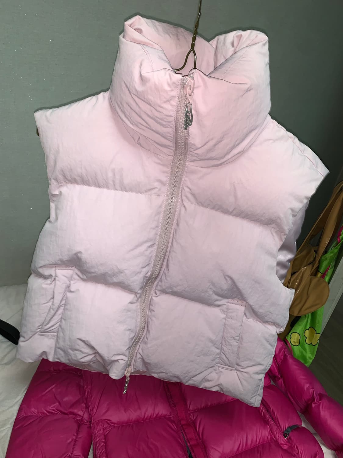 페일제이드 베이비핑크 패딩조끼 일브일본빈티지갸루모리 베이비메탈클럽포어링 상품이미지6