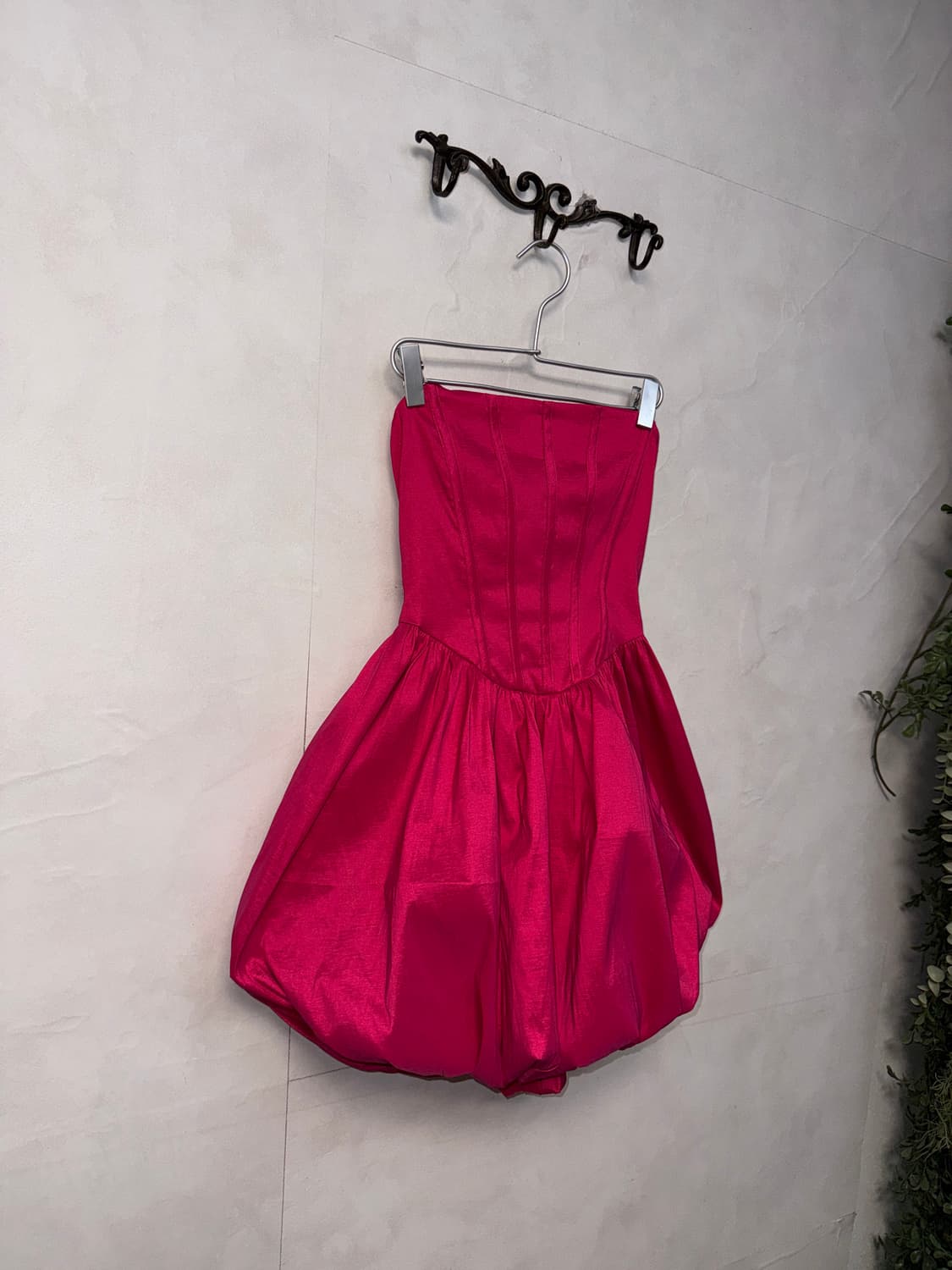 Hot pink balloon satin corset ops  상품이미지6