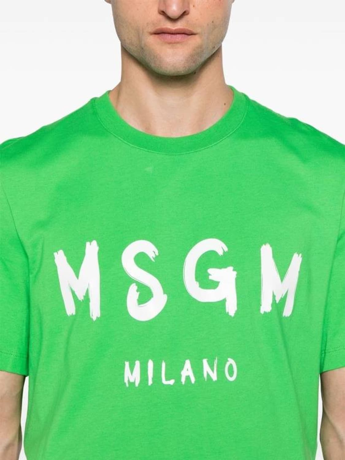 (XL) MSGM 밀라노 로고 반팔 티셔츠 그린 상품이미지1
