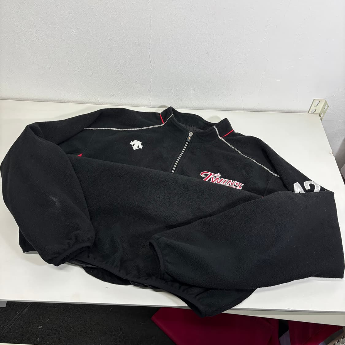 110 XXL 데상트 LG트윈스 반집업 웜업후리스 상품이미지1