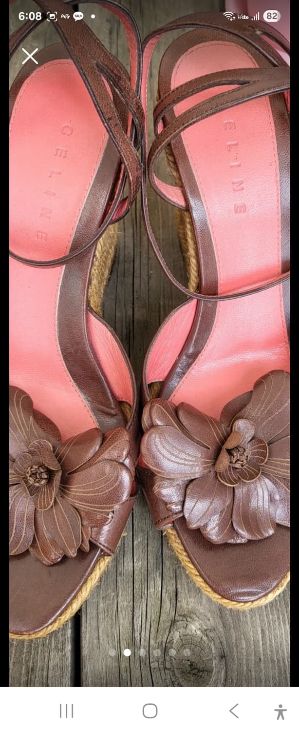 정품 셀린 리얼가죽 웨지 샌들 36 상품이미지2