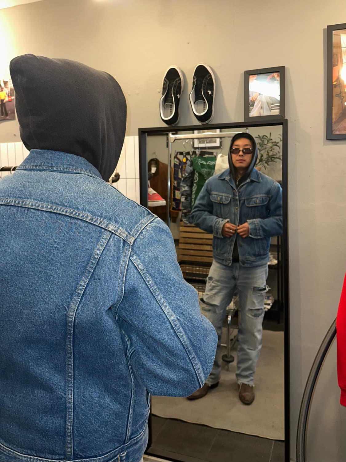 90’s Lee Rider denim blanket trucker JK 상품이미지3