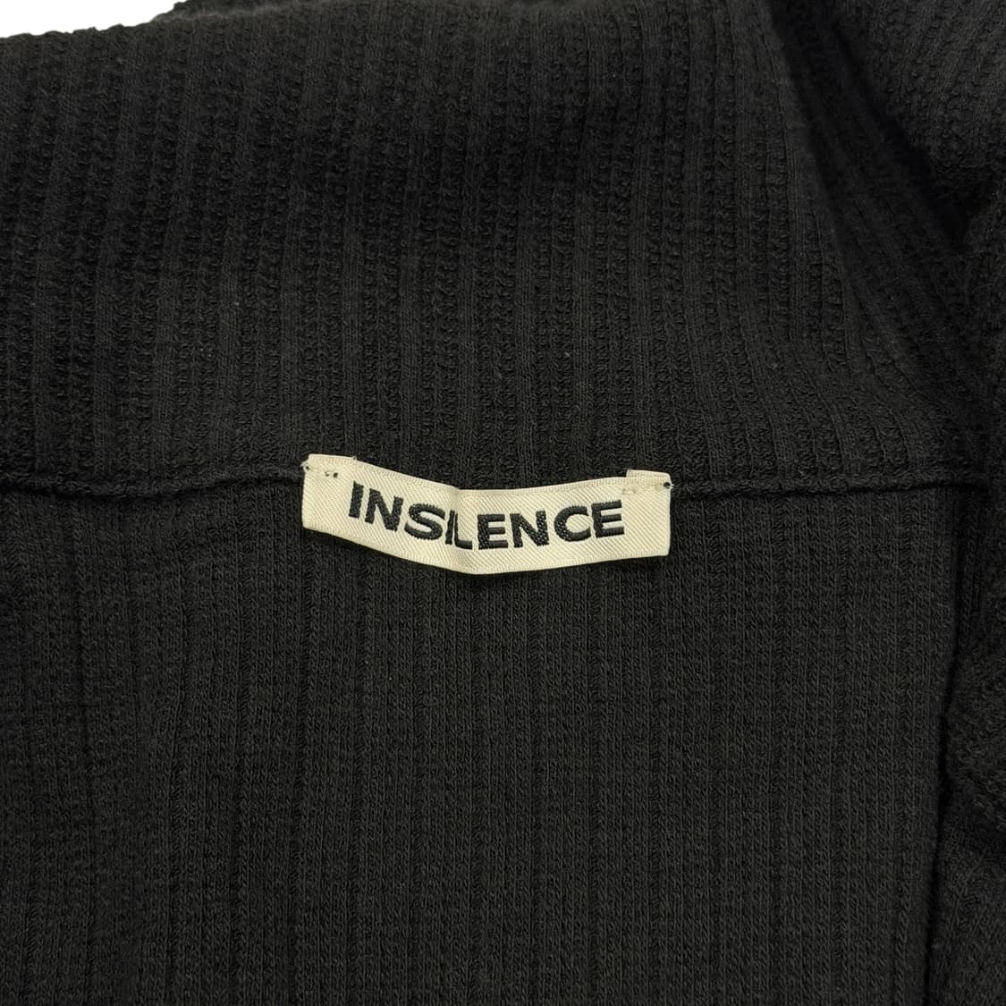 인사일런스 볼드 리브 니트 하프집업 블랙 M 상품이미지5