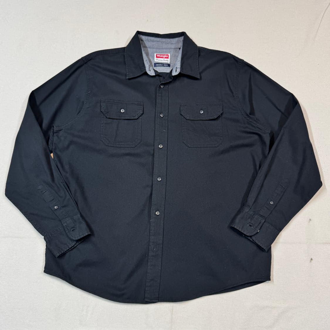 L) Wrangler 랭글러 투포켓 워크웨어 코튼 셔츠 블랙 W66 상품이미지1