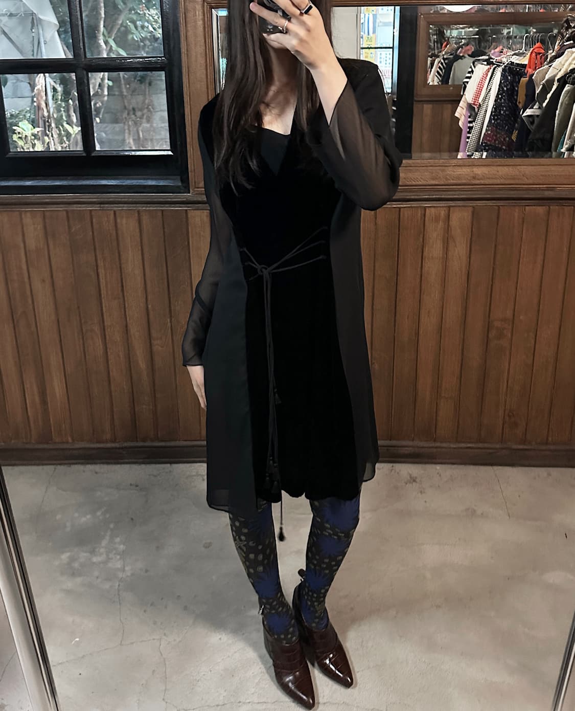 CHLOE velvet v-neck dress 상품이미지1