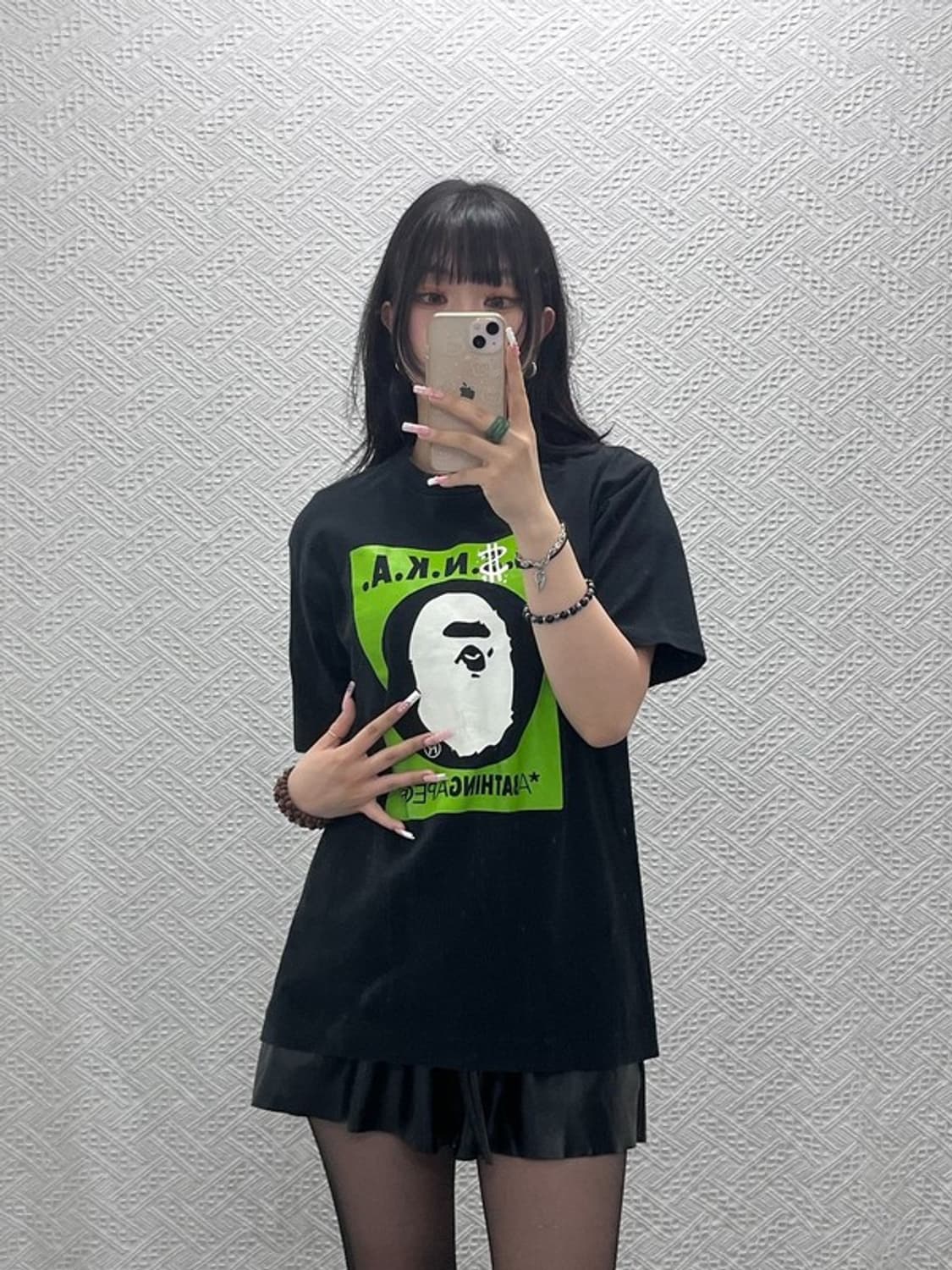 베이프 ASNKA 빈티지 스트릿 키치 프린팅 반팔티 M C12180 상품이미지2