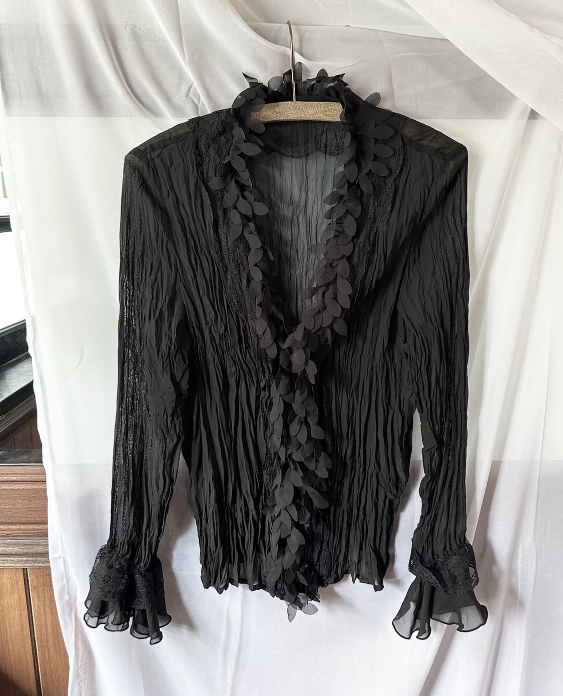 JPV sheer crinkle frill cardigan 상품이미지6