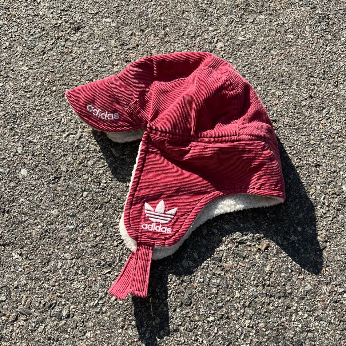 90‘s 아디다스 핑크 코듀로이 트루퍼 캡 상품이미지1