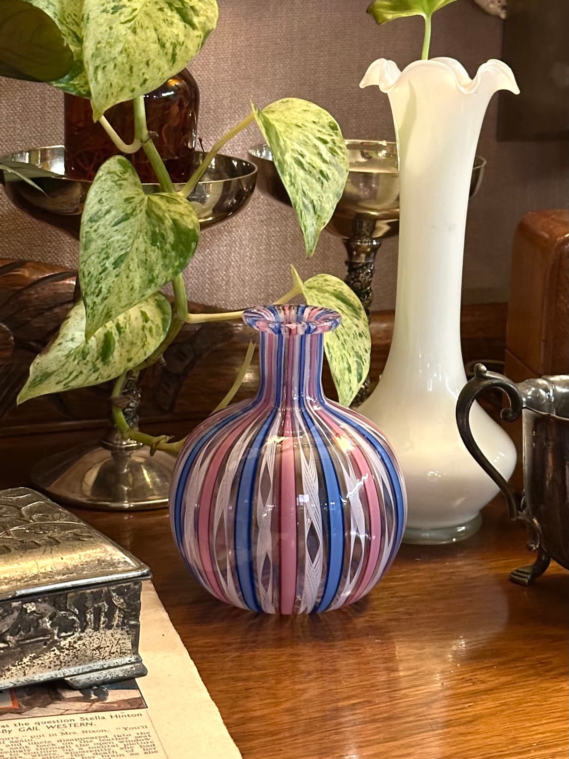 빈티지 무라노 아트글라스 미니 화병 상품이미지1