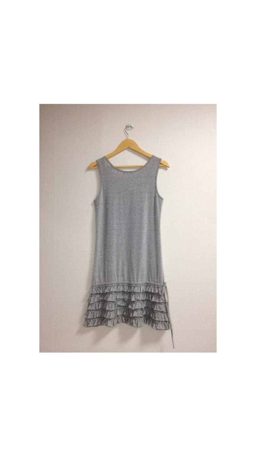 빈티지 그레이 펄 겹프릴 레이어드 원피스 상품이미지5