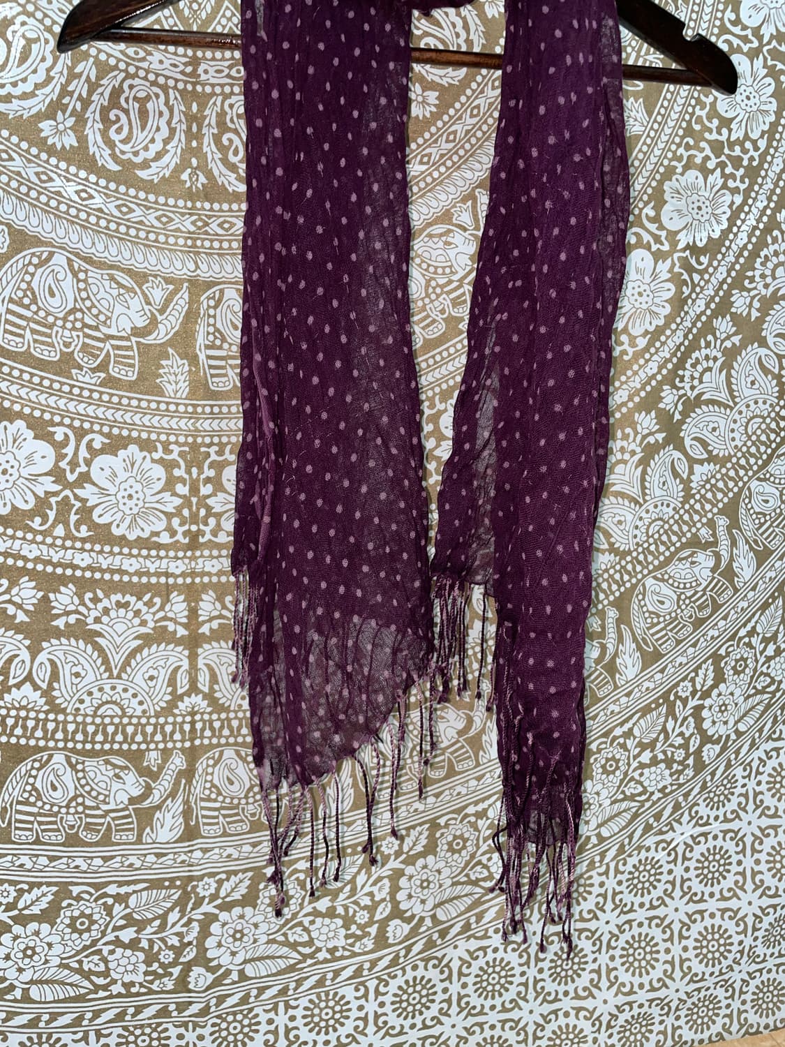 빈티지 퍼플 도트 머플러 스카프 상품이미지4