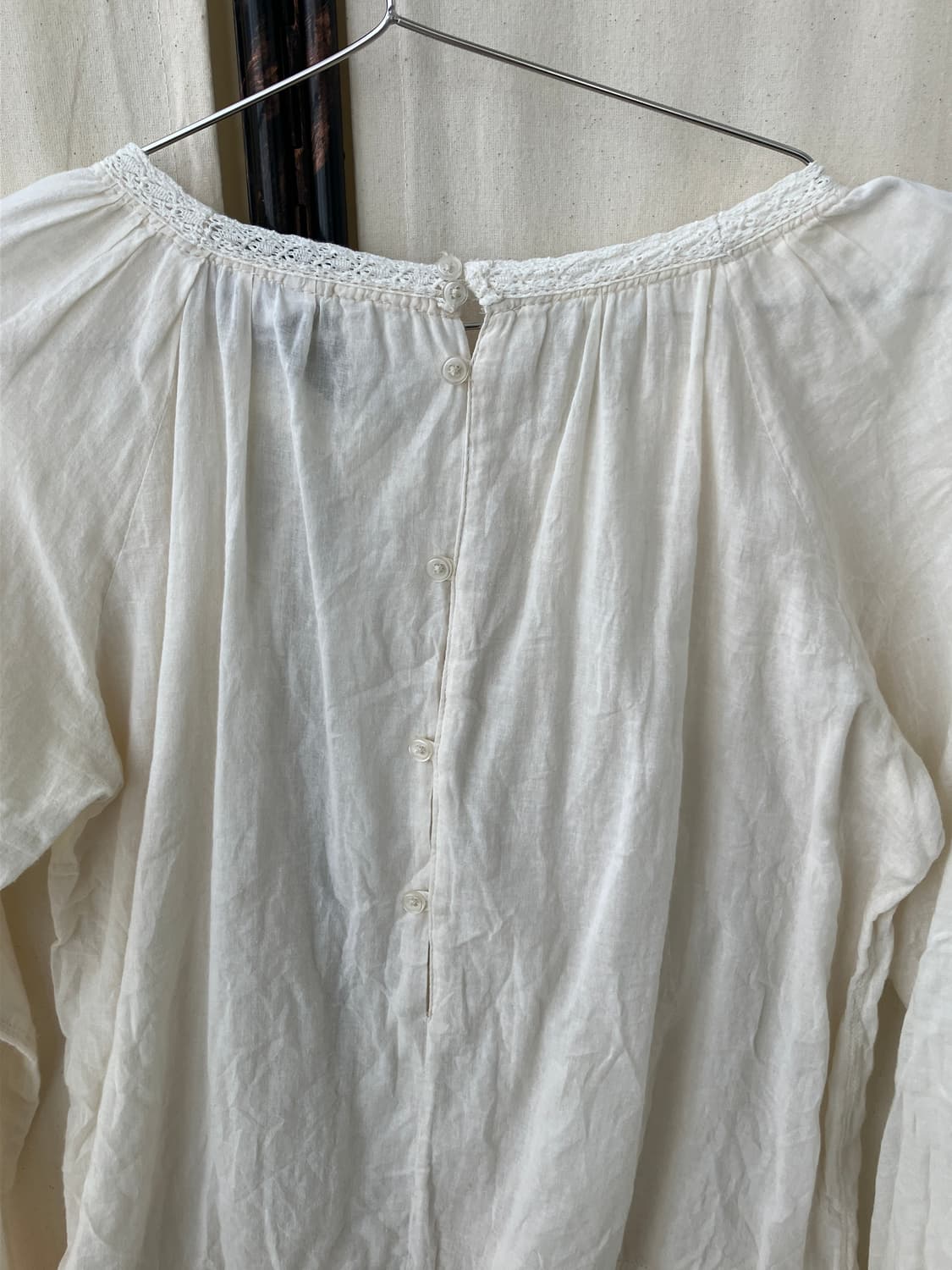 ivory crochet frill long blouse 상품이미지9