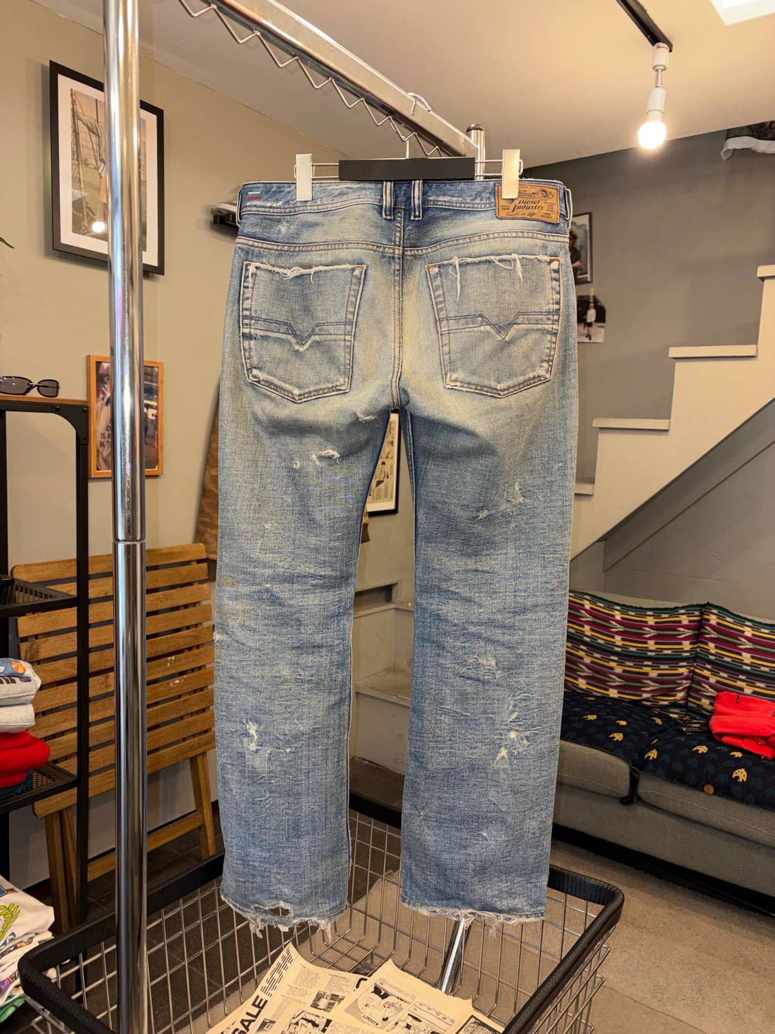 00’s Diesel zatiny denim boots cut 상품이미지7