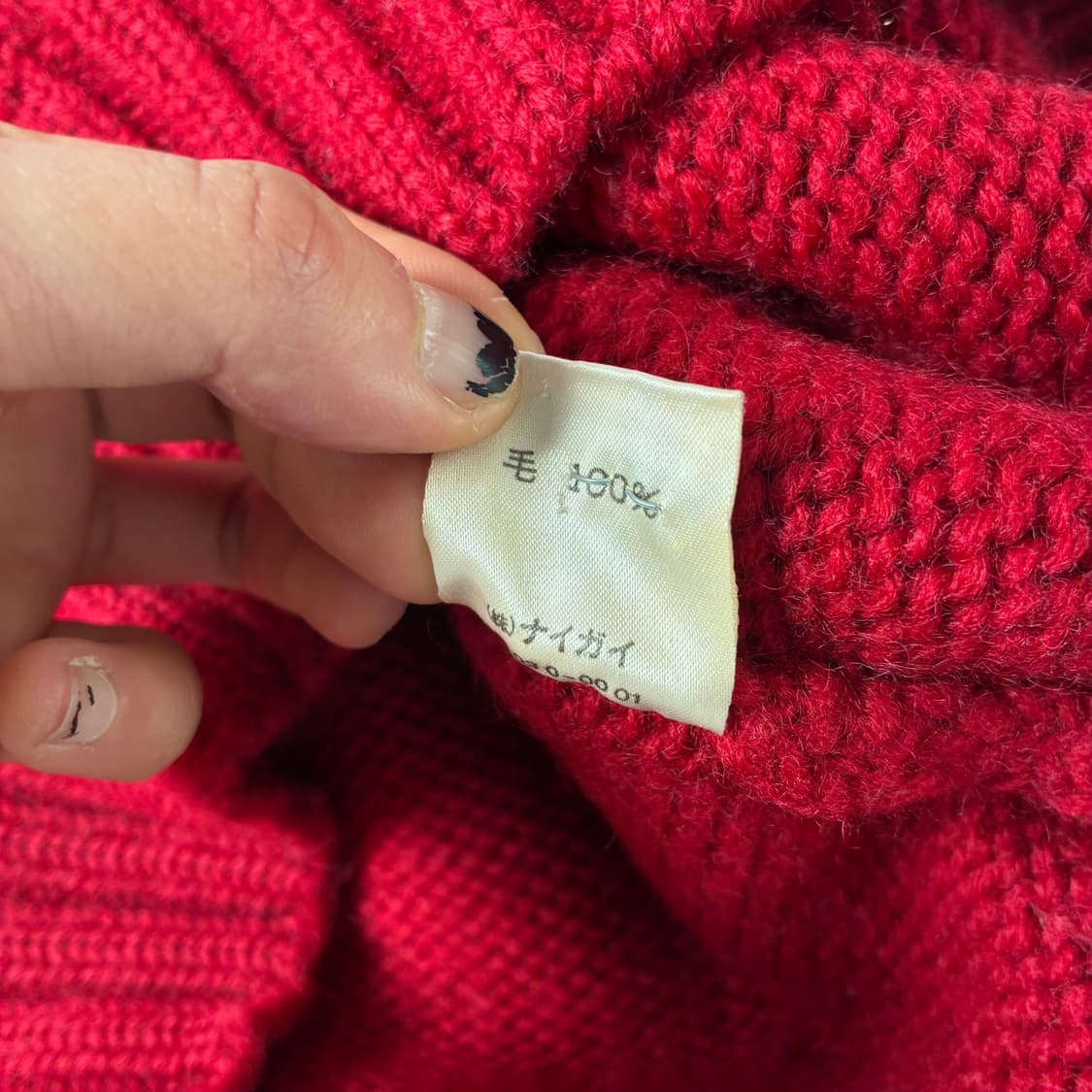 Polo  폴로 랄프로렌 90,s 자수 헤비울 레드 라운드 니트 상품이미지5