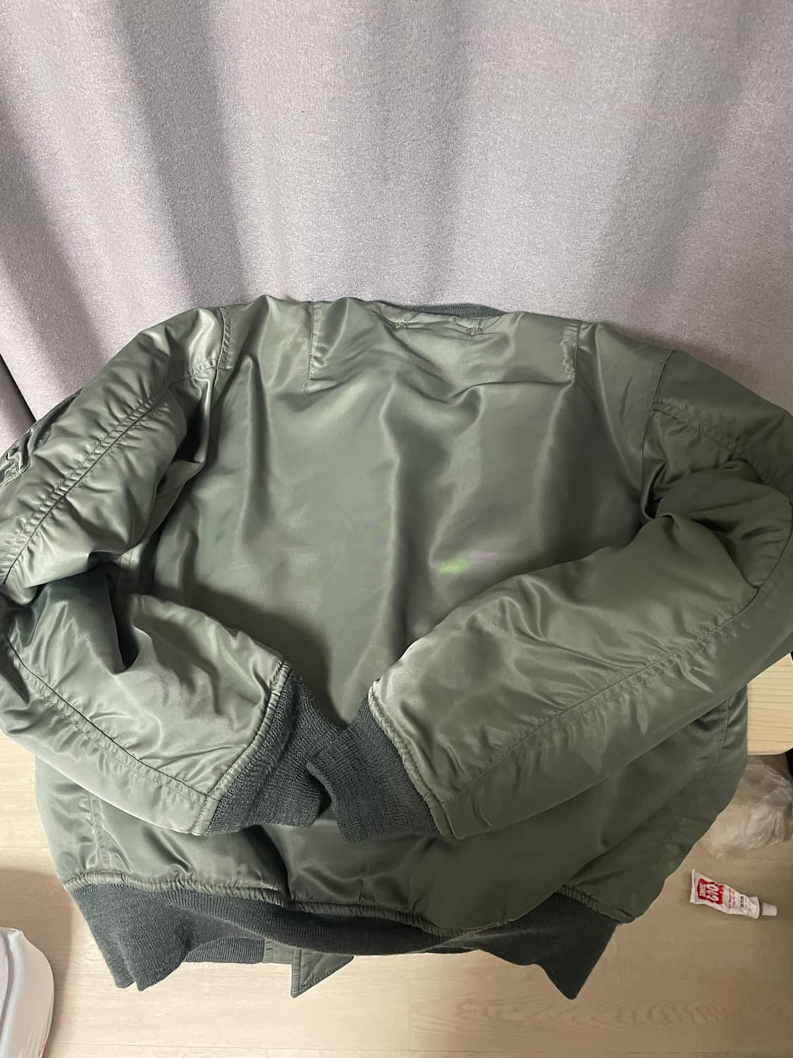 리얼맥코이 MA-1 세이지 그린 데칼 버젼 L 사이즈(현행전) 상품이미지6