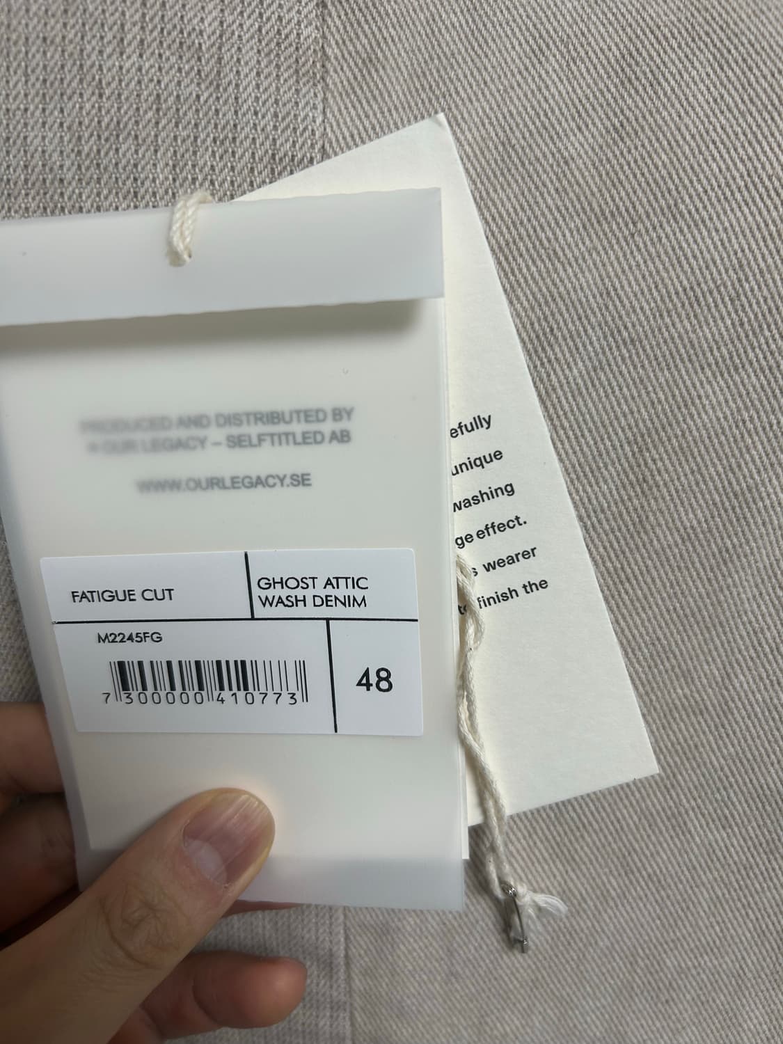 24ss OurLegacy 퍼티그컷 48 (허리 32) 팝니다 상품이미지10