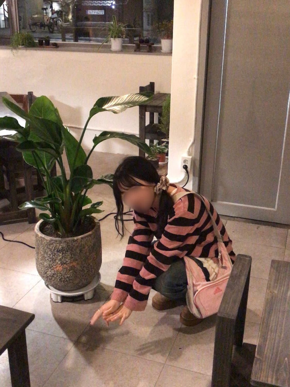 빈티지 핑크블랙 스트라이프 니트 상품이미지4