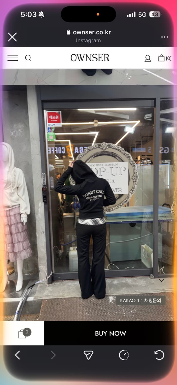 오운서 mistline tide 니트 후드집업 블랙 상품이미지2